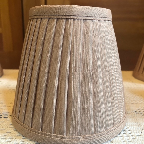 Beige faux Satin Lamp Shades/ 6 / in the set/ for chandelier/ any fixture 5x3x5 - Picture 2 of 8
